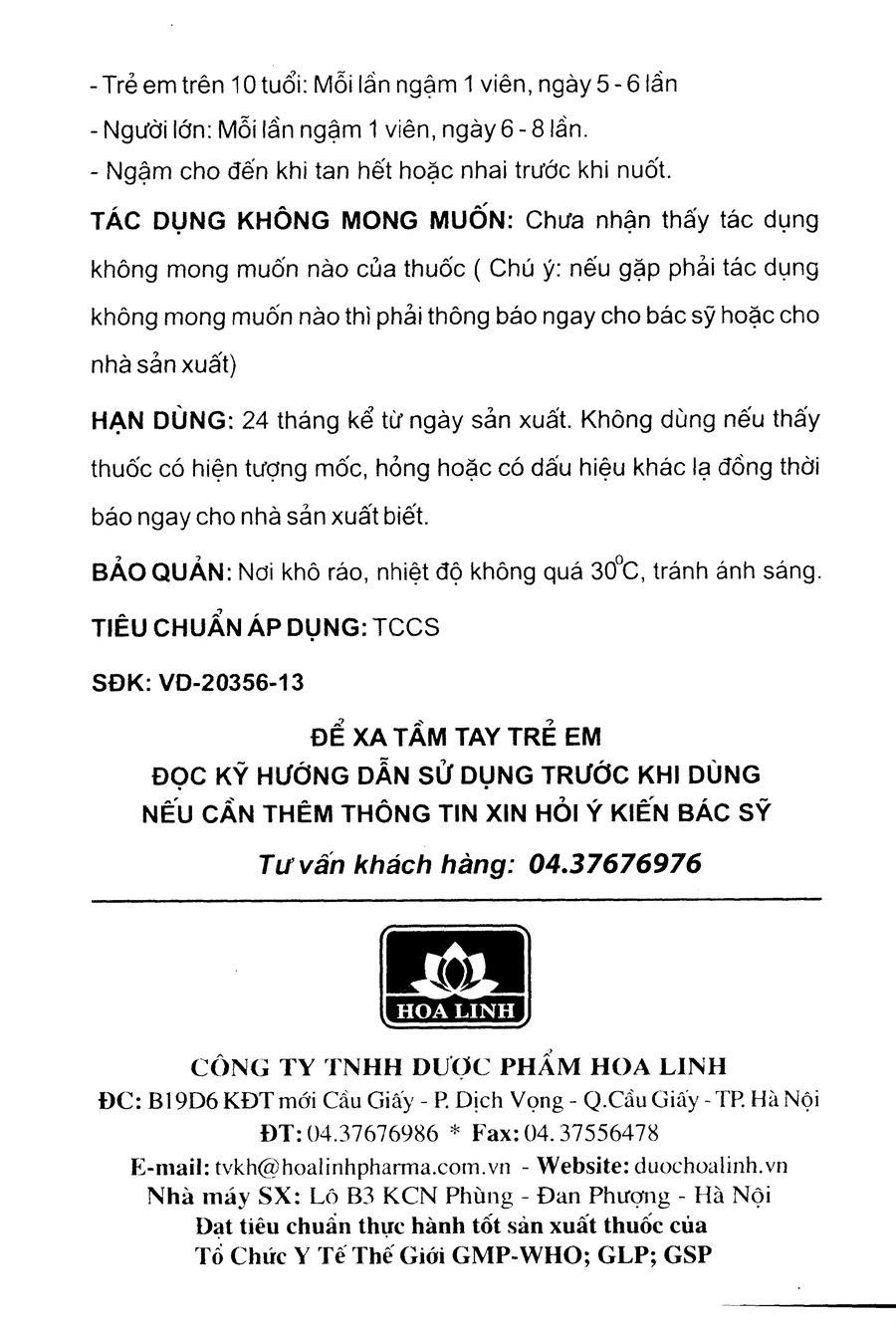 Viên ngậm Bảo Thanh trị ho, bổ phế